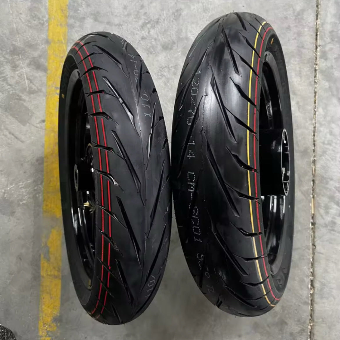 14 Inch Black Mini E-Moto Supermoto Wheelset