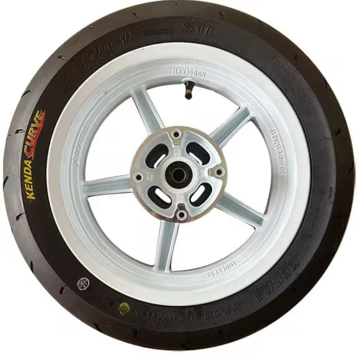 12in White Mini E-Moto Supermoto Wheelset