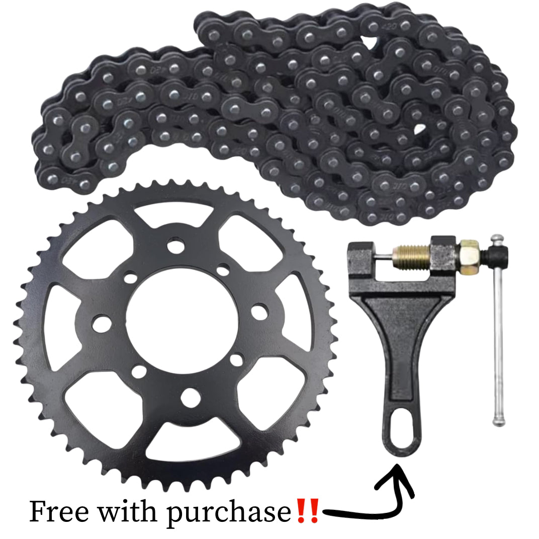 Tuttio Gold/Black Chain and Upgraded Sprocket (Chain Breaker Included)