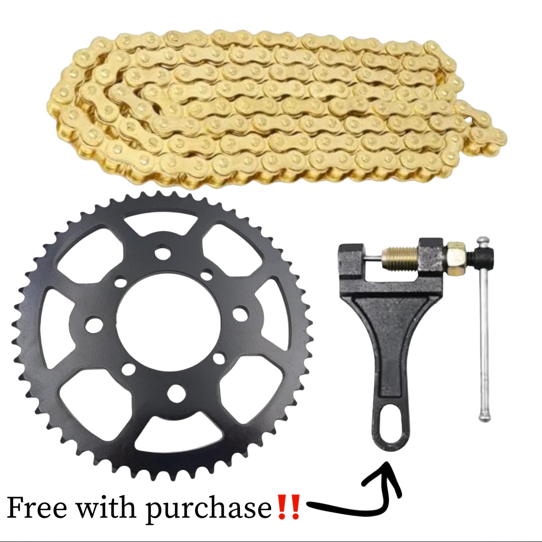 Tuttio Gold/Black Chain and Upgraded Sprocket (Chain Breaker Included)